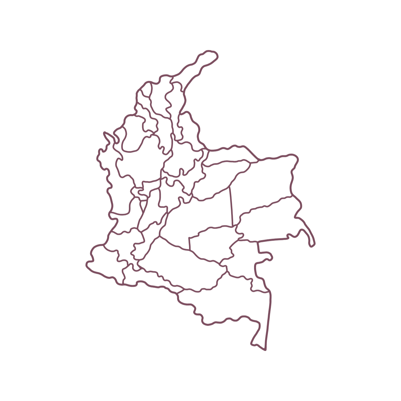 stregtegning omrids af colombia
