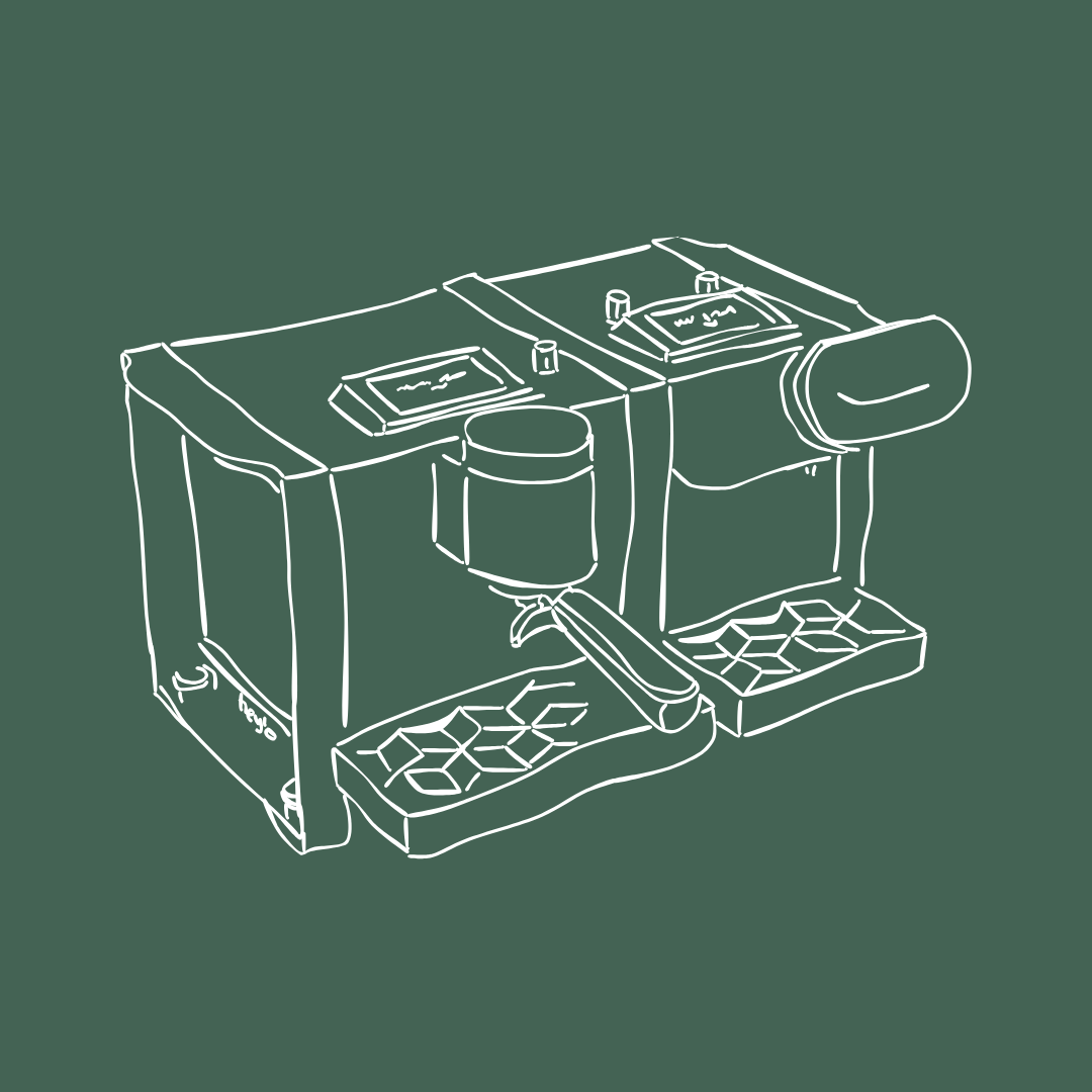 Hvid på grøn tegning af Heylo