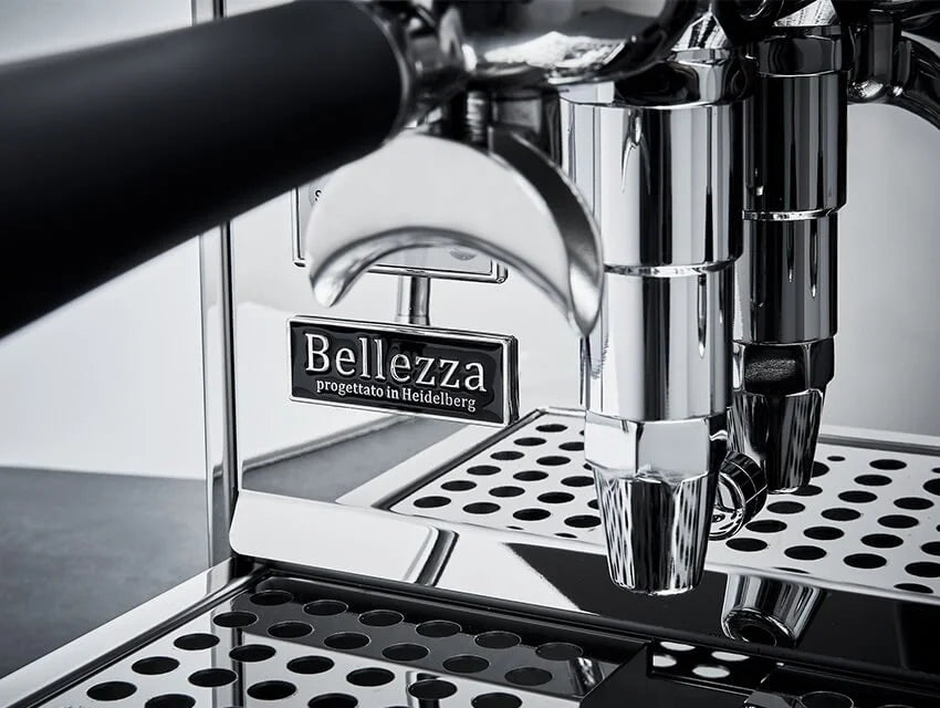 Detaljebillede af Bellezza espressomaskine.