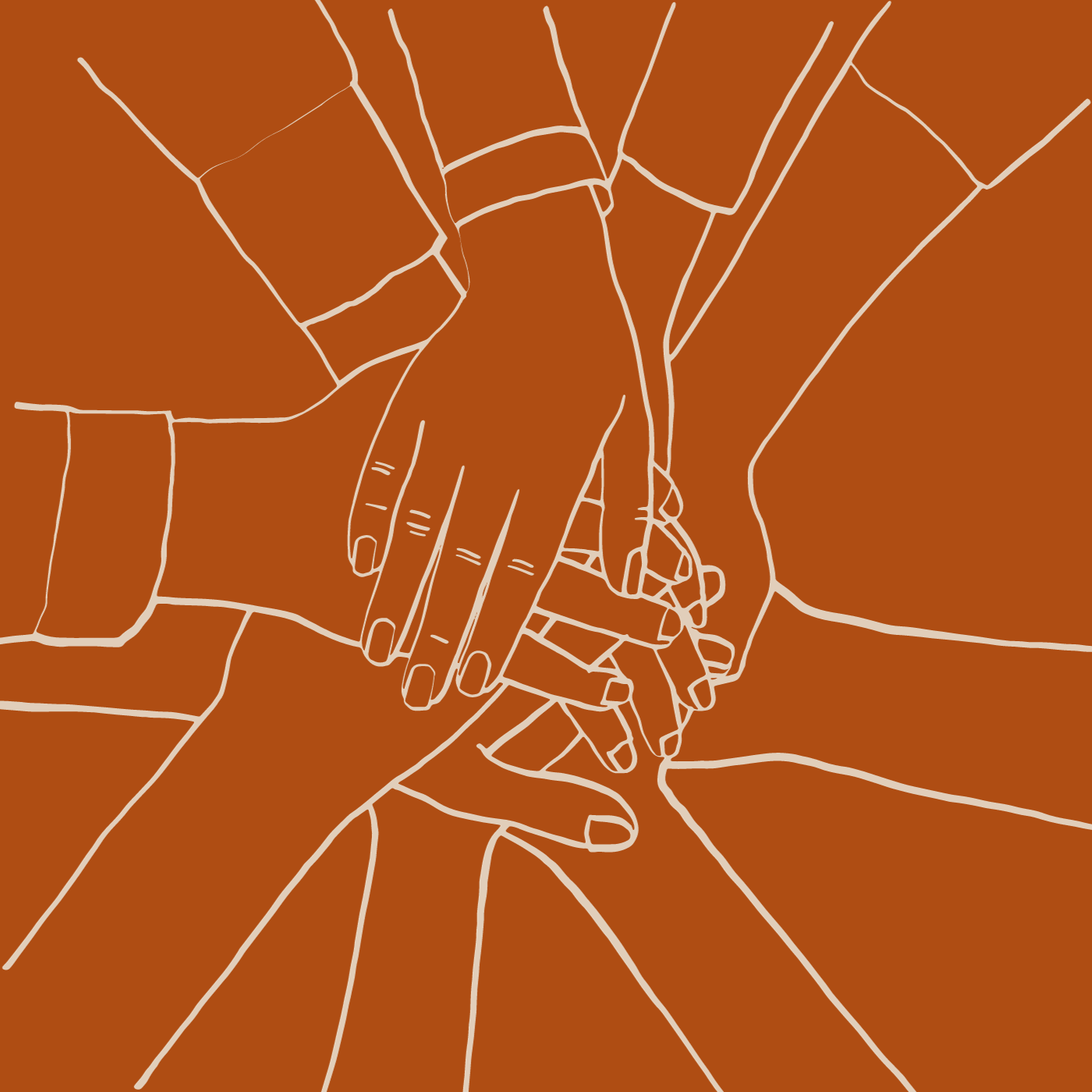 hænder der holder sammen