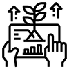 Sort/hvid illustration af "growth".