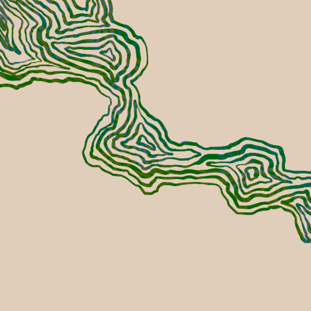 Grøn på beige illustration til begrebet "land grabbing".