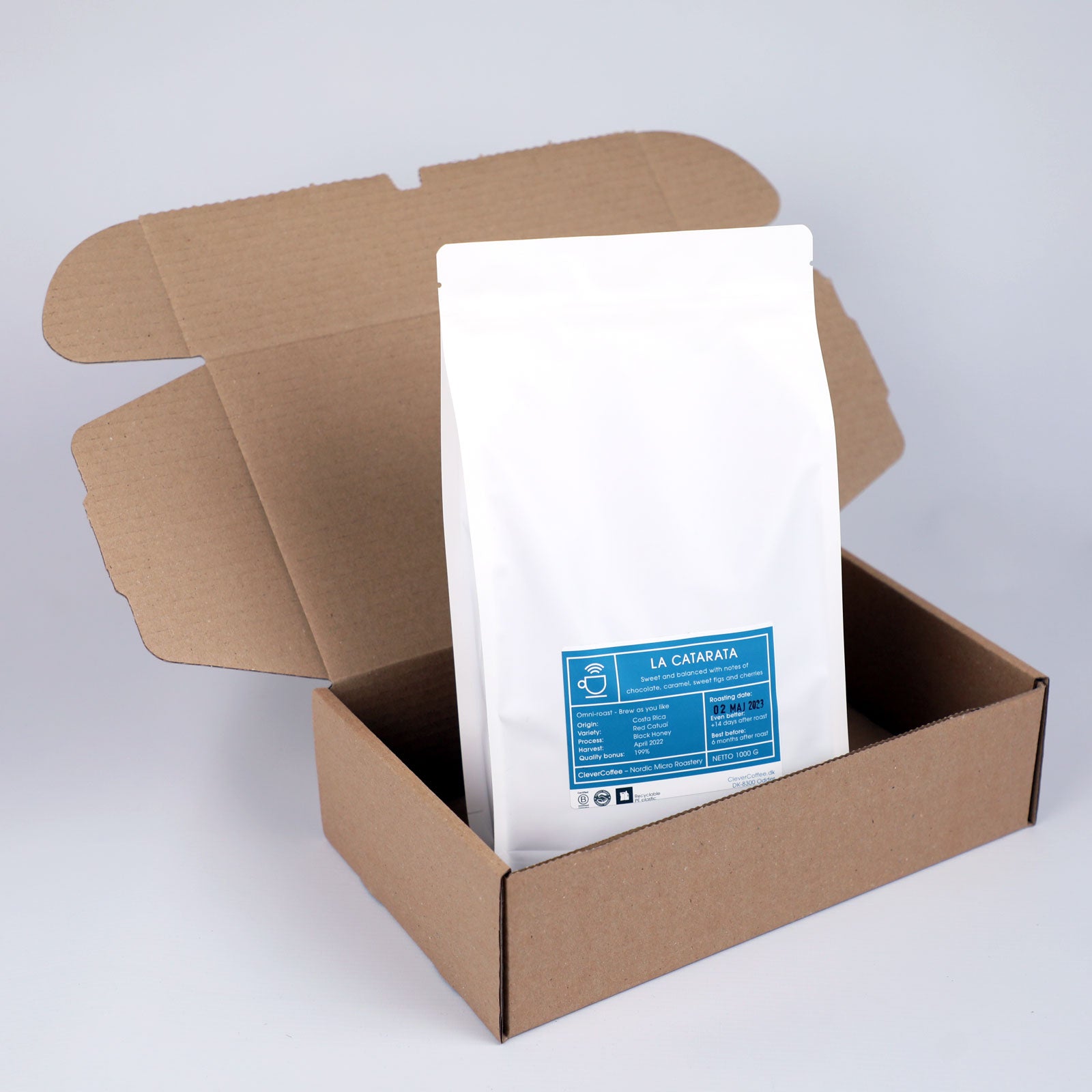 roast master kaffeabonnement i papkasse 1 kg kaffepose